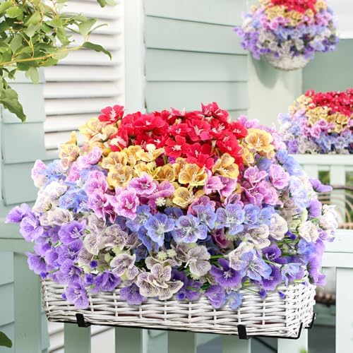 ZEOSTARO Artificial Flowers 12 Bundles Multi Color