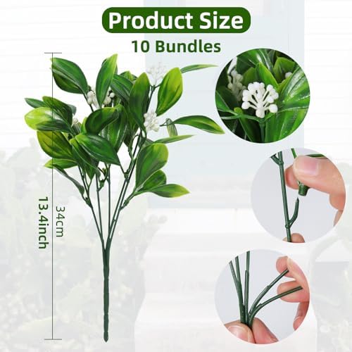 RECUTMS Artificial Shrubs with Fern Leaves and Hanging Roses