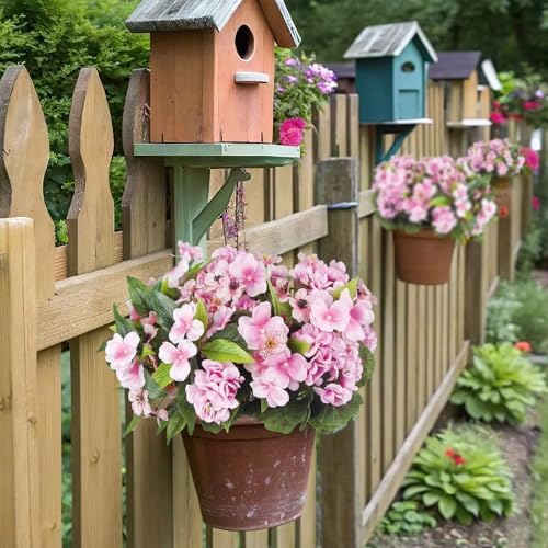 6 Pcs Artificial Impatiens Flowers for Outdoor Decor
