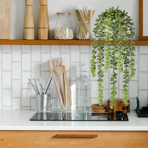 Hisow Artificial String of Pearls with Ceramic Pot