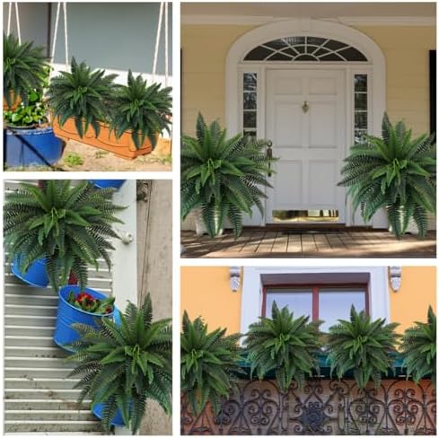 44W 30H Artificial Boston Ferns for Home Garden Decor