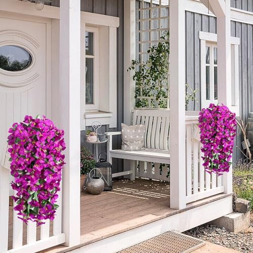 2 pcs Artificial Bougainvillea Flowers for Outdoor Decoration