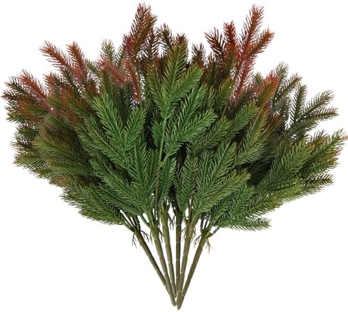 Red Artificial Pine Branches 6Pcs 165In Christmas Decor
