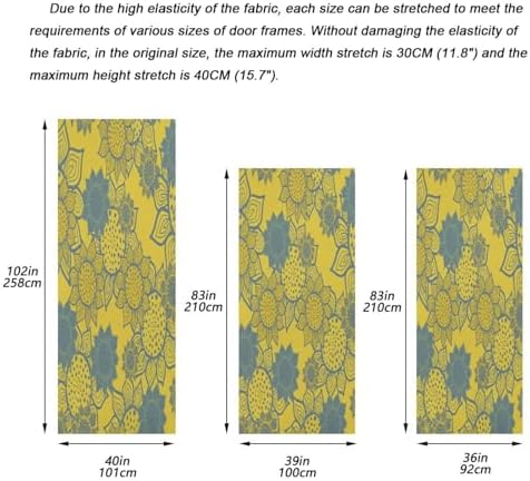Susiyo Yellow Flower Halloween Door Cover Stretch Fabric