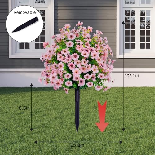 Realistic Artificial Violet Ball Topiary Tree with Ground Spikes