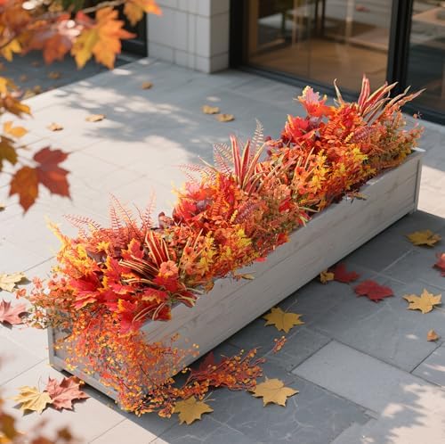 15 Bundles Artificial Plants Fall Greenery Outdoor Decor