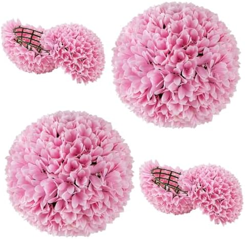 Goplus 11 Inch Artificial Topiary Balls Set of 2 Pink