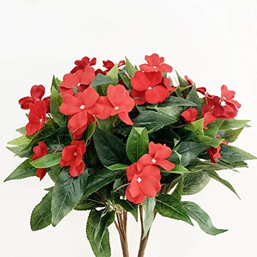 Lopkey Artificial Impatiens Bouquet for Home Decor and Garden