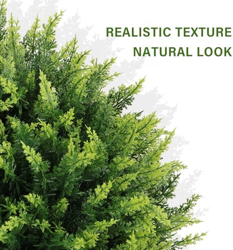 24 Inch Artificial Cedar Topiary Ball Trees Set of 2