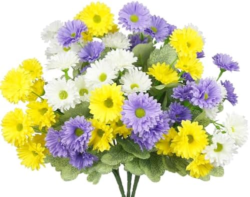 3 Pcs Artificial Dahlia Flowers for Outdoor Decor