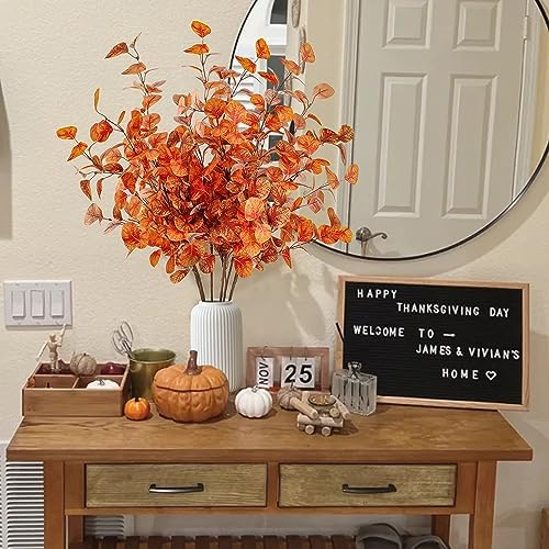 Sggvecsy 6 Pcs Artificial Eucalyptus Fall Decorations
