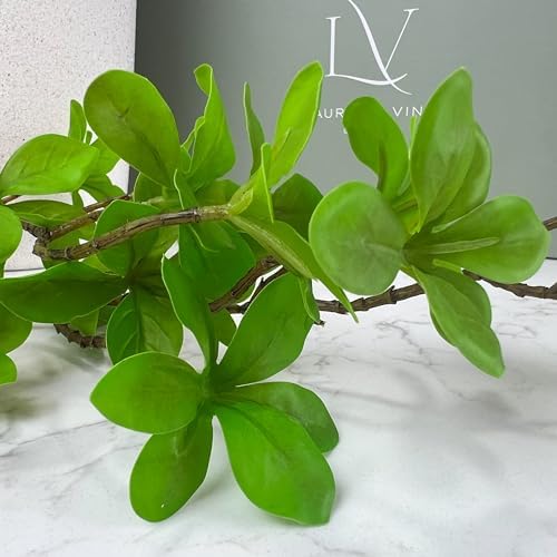 12 Inch White Ceramic Vase with 5 Faux Greenery Branches