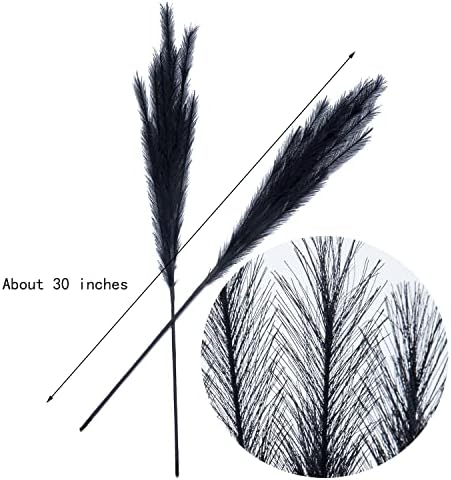 UiiziC Faux Pampas Grass 8 PCS 30 Inch Black