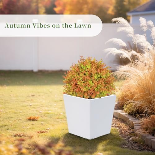 Artificial Fall Boxwood Plants Set of 2 UV Resistant Outdoor Topiary Trees