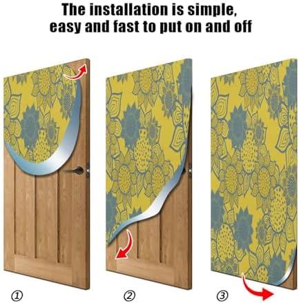 Susiyo Yellow Flower Halloween Door Cover Stretch Fabric