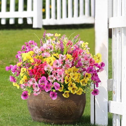 XYLENCO 15PCS Artificial Flowers for Outdoor and Indoor Use