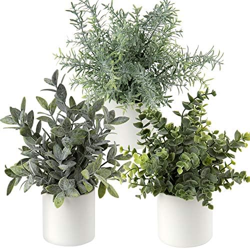 Briful Mini Fake Plants Set of 3 Artificial Greenery