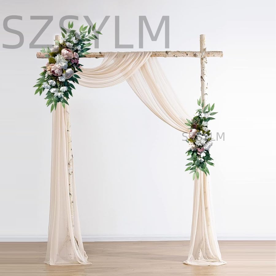 Wedding Arch Flowers 2pcs Artificial Eucalyptus and Peony Decor Set