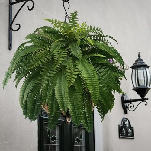 44W 30H Artificial Boston Ferns for Home Garden Decor