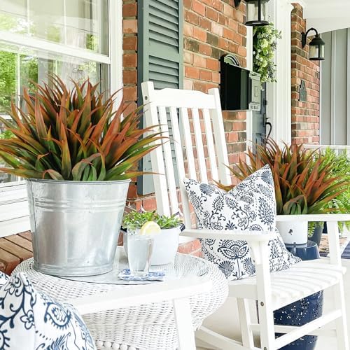 RECUTMS 12 Bundles Artificial Flowers UV Resistant Outdoor Decor