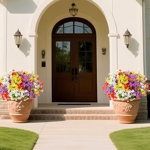 24 Pcs Artificial Flowers for Outdoor Decor
