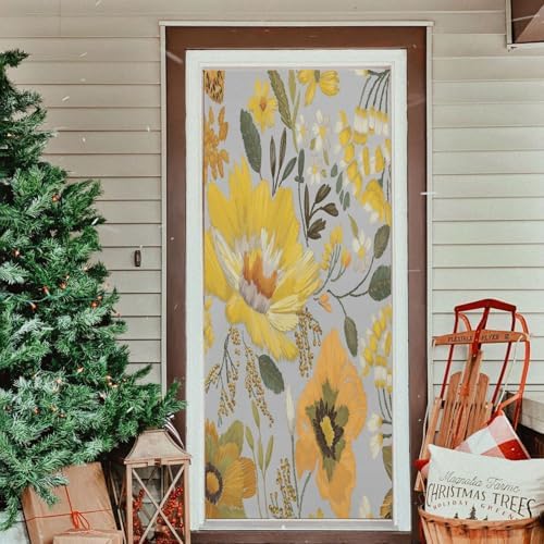 Susiyo Yellow Wildflowers Daisies Halloween Door Cover