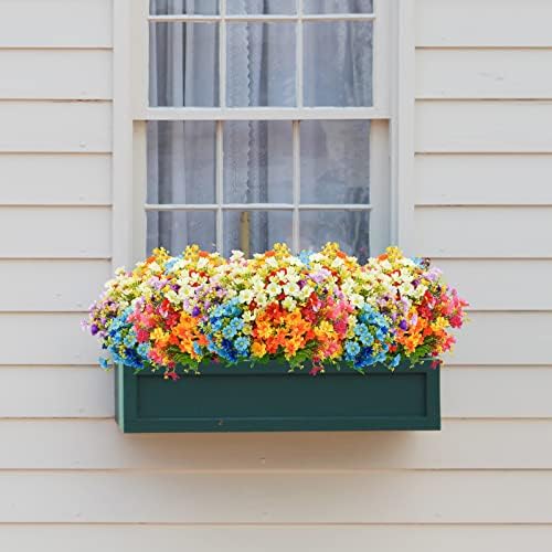 Agusbagli Artificial Flowers Outdoor 12Pcs Daisy Shrub UV Resistant Fake Flowers
