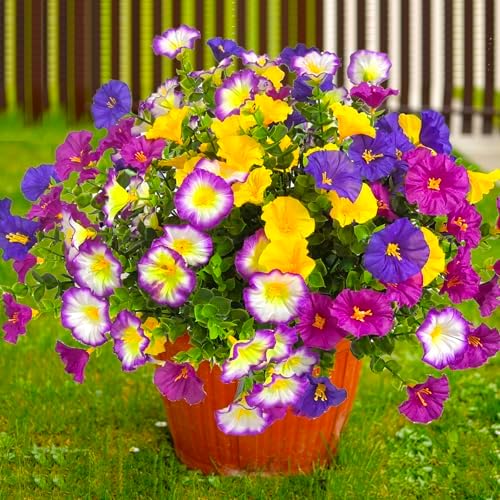 TSTWETO Artificial Flowers for Outdoors 12 Bundles UV Resistant