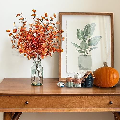 Sggvecsy 6 Pcs Artificial Eucalyptus Fall Decorations