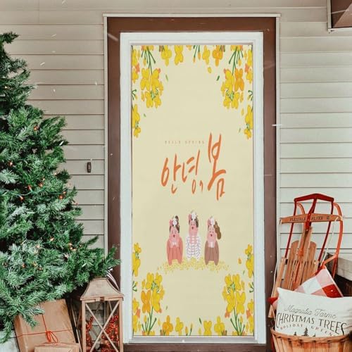Susiyo Spring Yellow Halloween Door Cover