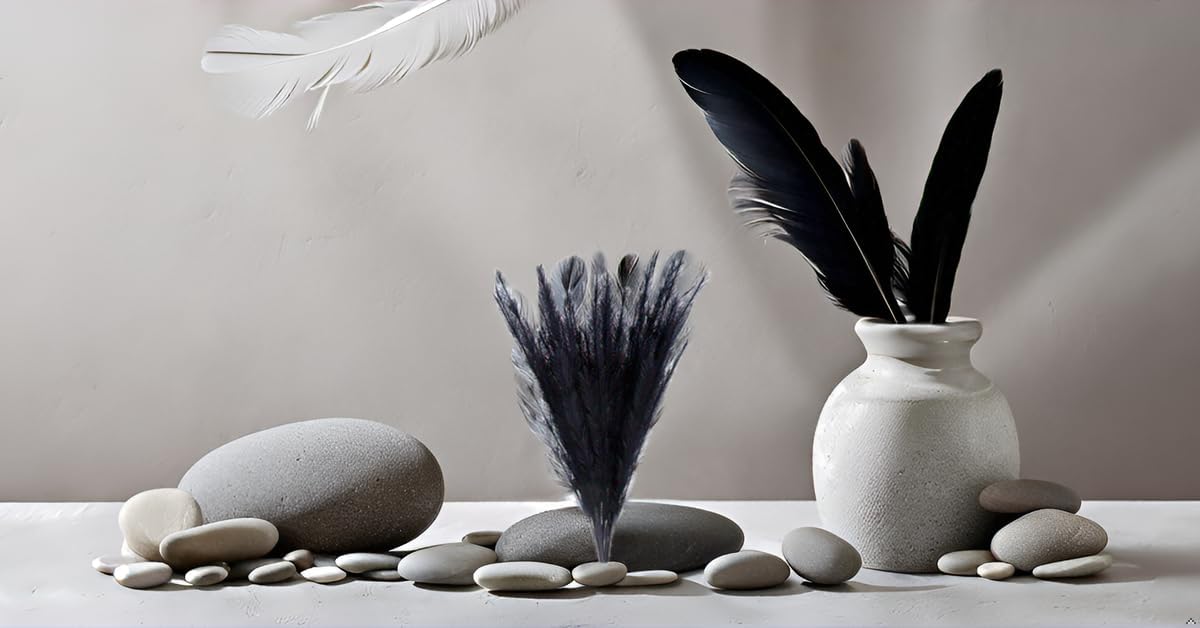 UiiziC Faux Pampas Grass 8 PCS 30 Inch Black