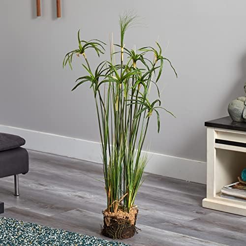 Nearly Natural Papyrus Plant with Faux Soil