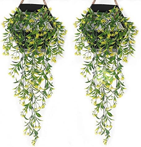 Yellow Artificial Hanging Vine Flowers Decor 4 Pack