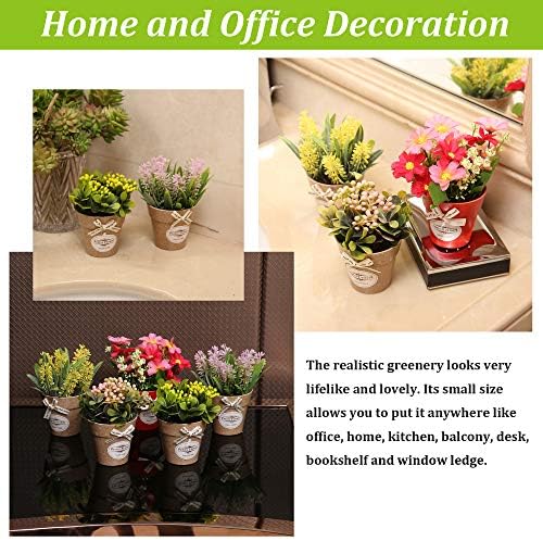 LUEUR Set of 6 Artificial Flowers with Vase