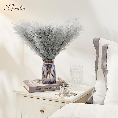 Serwalin Grey Pampas Grass Decor Centerpieces 6pcs