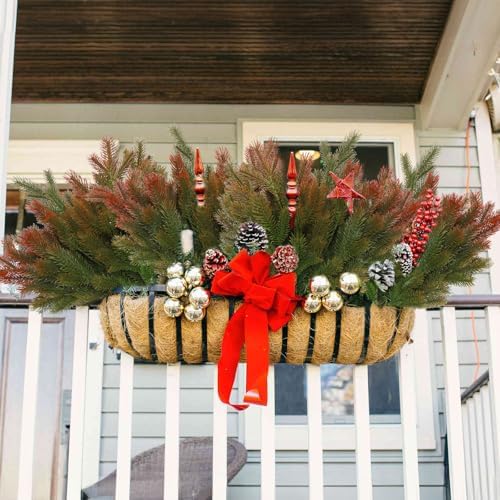 Red Artificial Pine Branches 6Pcs 165In Christmas Decor