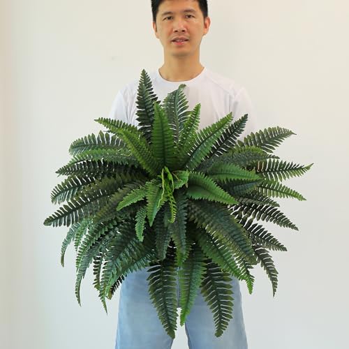 44W 30H Artificial Boston Ferns for Home Garden Decor