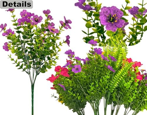 16 Bundle Artificial Flowers for Outdoor Decor