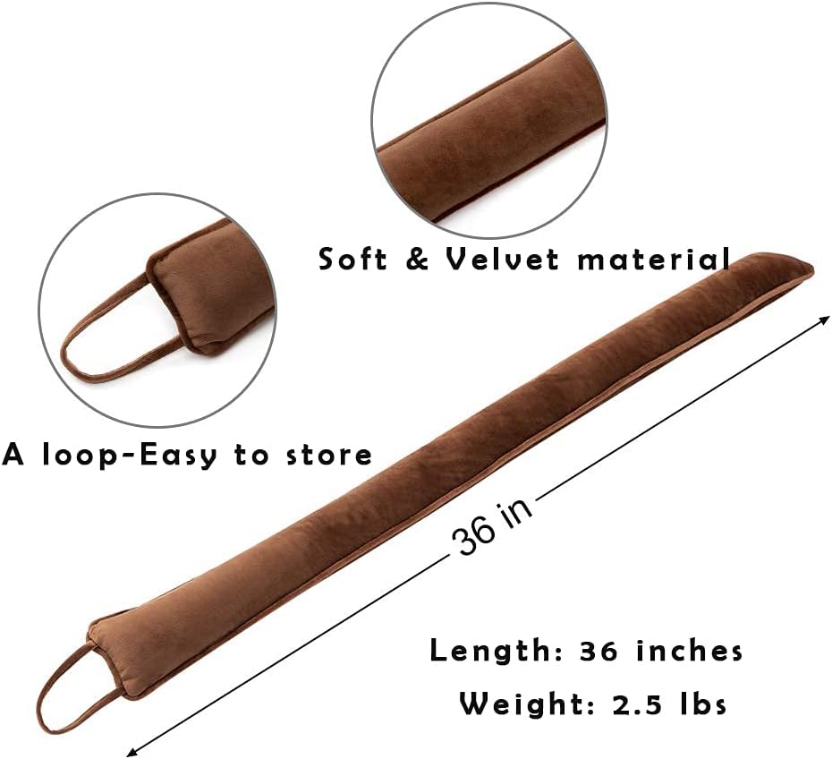 DreamQuil Under Door Snake Draft Stopper 36 Inch Brown