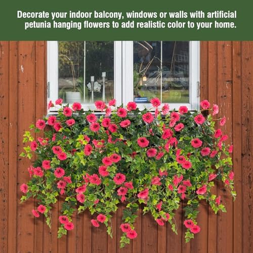 Artificial Petunia Hanging Flower Red 295 Inch