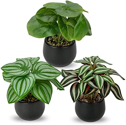 Briful 3PCS Artificial Plants in Black Pots
