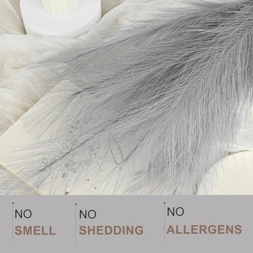 U-LIAN 36PCS Grey Faux Pampas Grass for Decor
