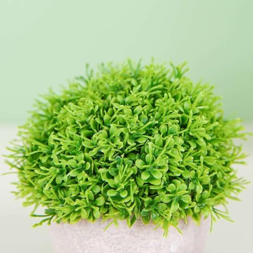 Efavormart 2 Pack Potted Artificial Boxwood Topiary in Gray Planter Pots