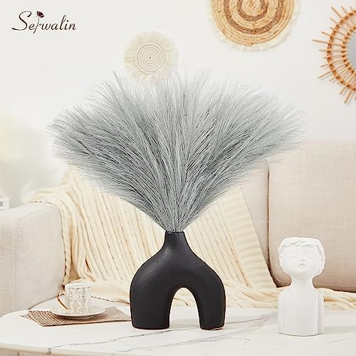 Serwalin Grey Pampas Grass Decor Centerpieces 6pcs