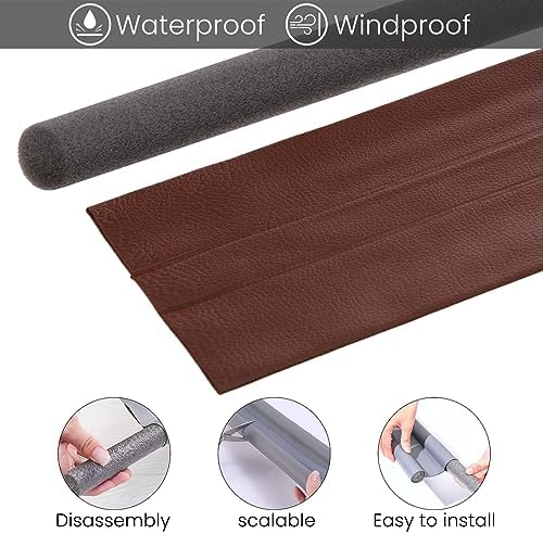 Adjustable Under Door Draft Blocker 37 Inch Brown