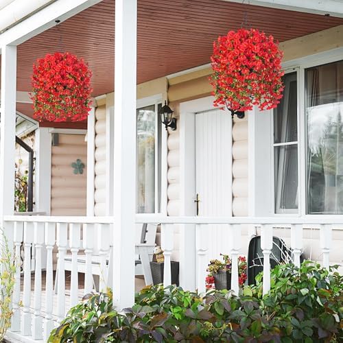 HyeFlora Artificial Hanging Flowers with Basket