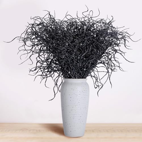 Watayo 50 Pcs Halloween Glitter Curly Willow Branches
