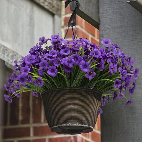 21 Bundles Artificial Flowers No Fade Outdoor Decor