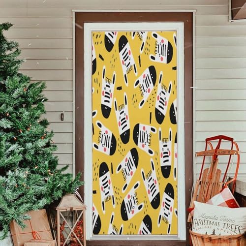 Susiyo Cartoon Zebras Halloween Door Cover 32x79in