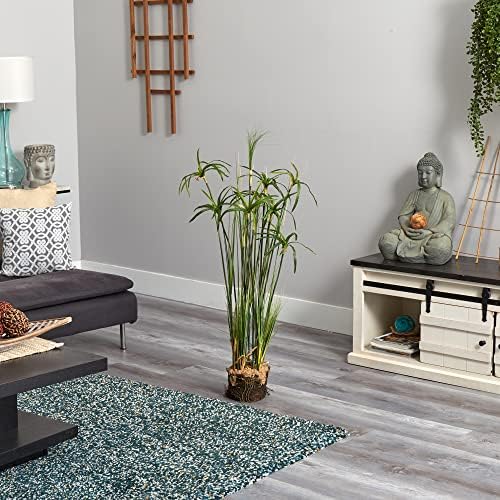 Nearly Natural Papyrus Plant with Faux Soil
